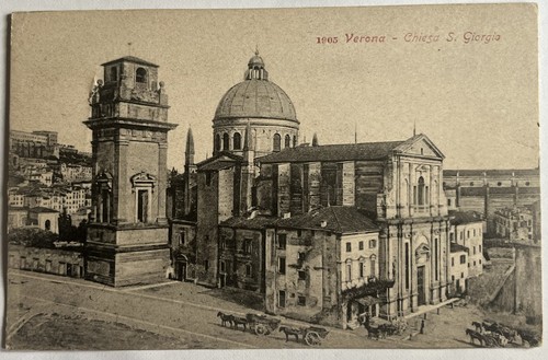 Cartolina antica verona chiesa - cartolina,