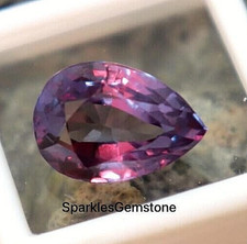 Anello con pietre preziose di alessandrite che cambia colore naturale 11 ct p...