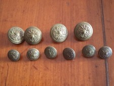 LOTTO 10 BOTTONI DORATI BOMISA MILANO UNIFORME ESERCITO MILITARE VINTAGE '70