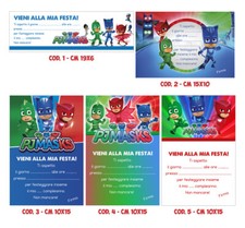 Inviti Compleanno "Pj Mask -