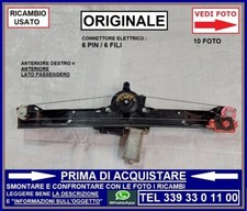 ALZAVETRO ELETTRICO ANTERIORE DESTRO FIAT GRANDE PUNTO + EVO 6 PIN vedi foto !