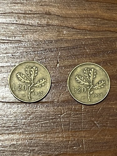 Monete lire 1957 errore - monete,
