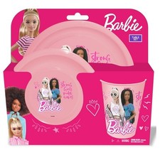 Barbie Set Pappa Svezzamento in plastica 3 pezzi Piatto piano + fondo + bicchier