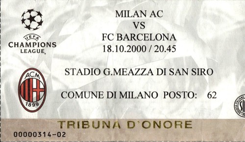 Biglietto stadio milan vs - biglietto,