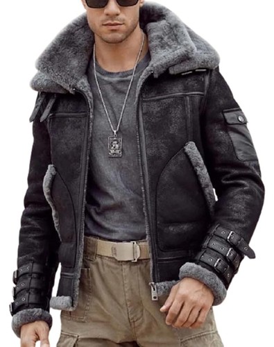 Giacca uomo pelliccia grigio - giacca,