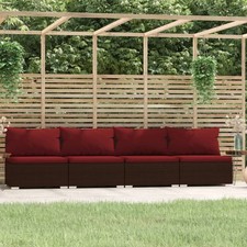 4-seater Sofa Brown PE rattan