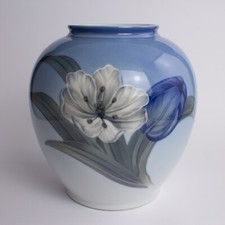 VASO GRANDE PORCELLANA ROYAL COPENHAGEN "Tulipani e Farfalle" HANDMADE 2656-35-5