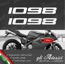 2 adesivi ducati 1098 per carena laterale moto corsa strada
