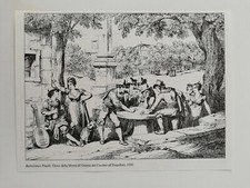 Clipping Illustrazione ROMA Gioco della Morra Osteria del Cocchio all'Esquilino