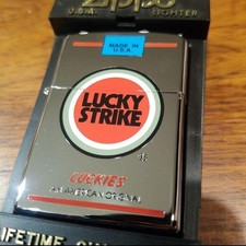 Accendino Zippo Vintage Lucky Strike Confezione Design Nuovo Mai Usato Articolo Made in 1998