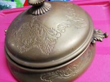 2 SCATOLE + 1 CUCCHIAIO IN OTTONE E ALPACCA ANNI '30 / '40 VINTAGE CON MARCHIO 