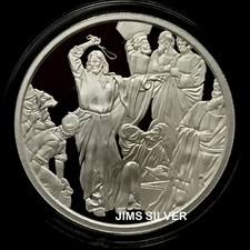 2025 Silver Shield CHRIST CLEARS THE TEMPLE 1 oncia Silver PROOF con SCATOLA & LOW COA!
