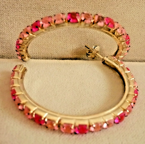 Orecchini cerchio con strass - a,