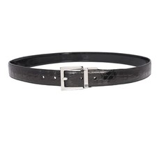 Dolce & Gabbana Metallo Dg Logo Fibbia pelle Coccodrillo Cintura Argento Nero 95