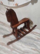 VINTAGE CHILDS WOODEN ROCKING HORSE  29" X 30" 1980 Woods Of America
