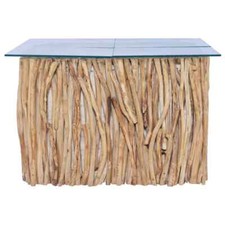 Tavolino da Salotto Ripiano in Vetro 66x66x40 cm Legno di Teak