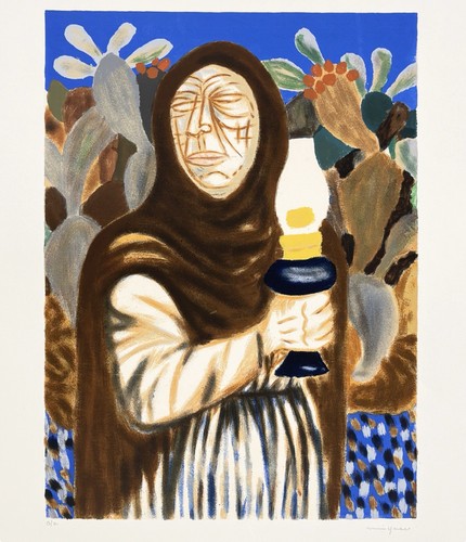 Migneco sicilian woman - woman, lantern