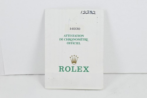Rolex papers datejust 16030 - datejust,