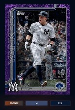 TOPPS BUNT 25 Serie 1 Ben Rice VIOLA HOLOFOIL NY Iconic 223cc SCHEDA DIGITALE