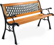 Panchina Da Esterno, Panchina Da Giardino in Ferro Verniciato Antiruggine E Resi