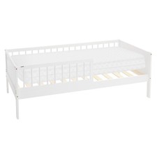 Lettino con materasso per bambini e bambine 160x80 cm bianco legno anticaduta