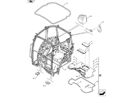 Intelaiatura cabina motore cnh - cabina,