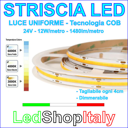 Strisce led cob - strisce, 24v