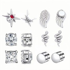 2-6 Paia Orecchini Uomo Donna