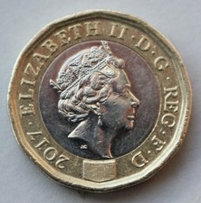 Moneta una sterlina inglese - moneta,