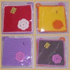 N. 4 Presine colorate. Fatte ad uncinetto - NUOVE, FATTE A MANO