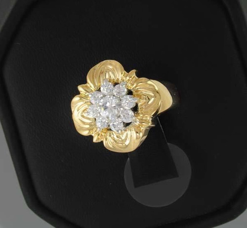 Anello fiore zirconio - zirconio", in
