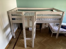 letto Pedano in legno massello ecologico +  rete a doghe + materasso e torretta