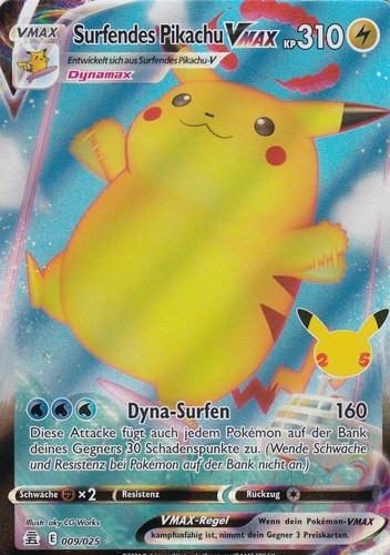 Surf pikachu vmax 009 - surf, 009/025