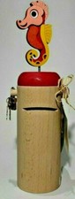 Salvadanaio Legno Cavalluccio Marino Idea Regalo Bimbi Made Italy *82436