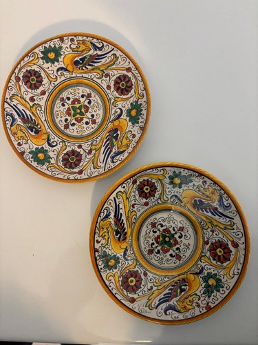Piattini deruta ceramica - deruta, volpi