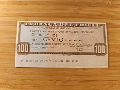Miniassegno collezione 1977 - miniassegno, da