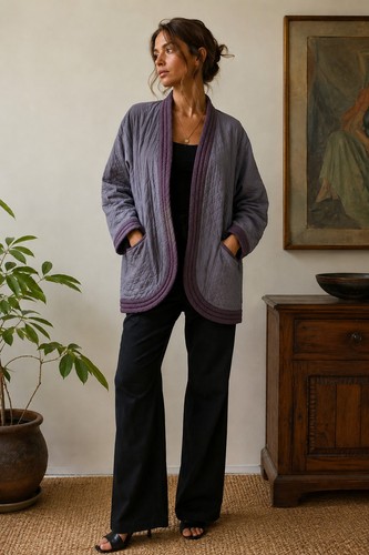 Giacca kimono trapuntata
