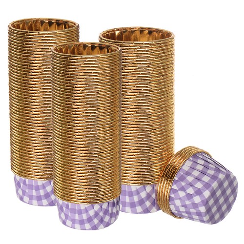 Oro viola plaid - plaid, cupcake