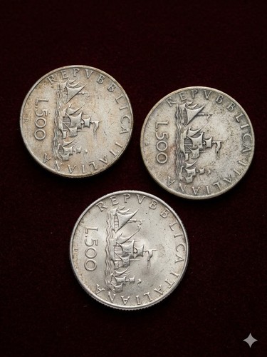 500 lire argento lotto - di, tre