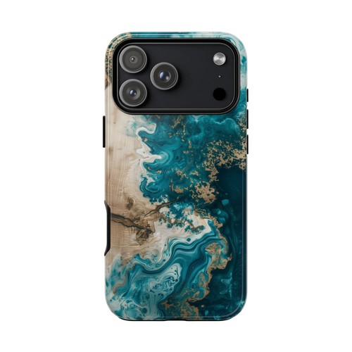 Teal liquid resin sand - resin, marble