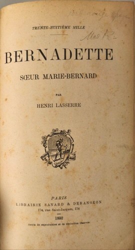 Bernadette avec gravures - bernadette, |
