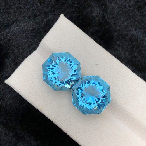 Coppia topazi blu - blu, svizzeri