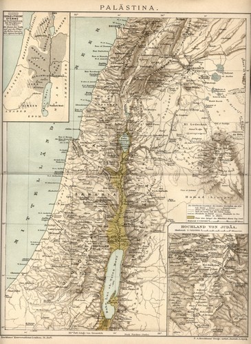 1897 antica mappa - 1897, palestina