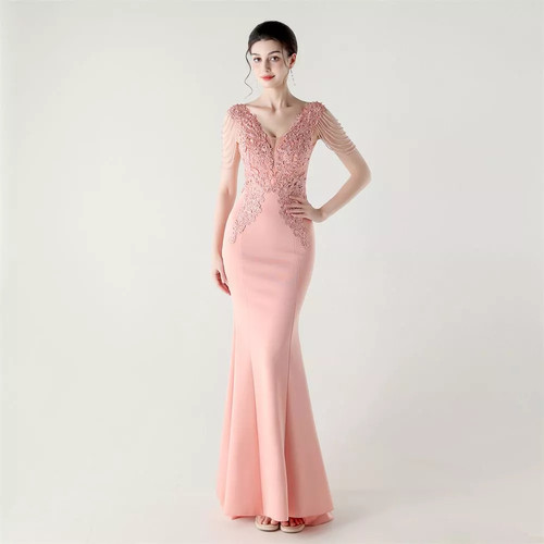 Vestito rosa romantico - romantico, schiena
