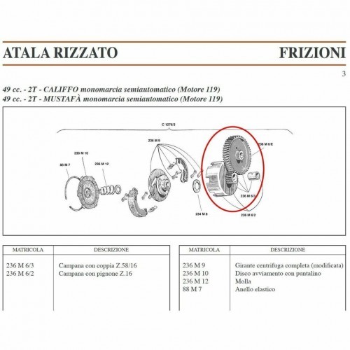 Campana frizione atala califfo - campana,