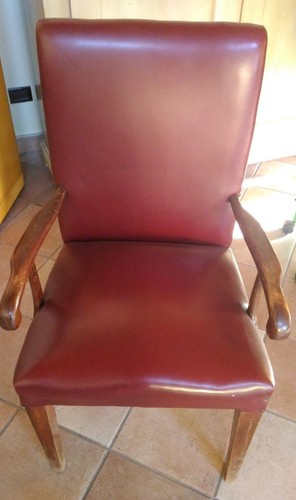 Poltrona sedia legno rossa - poltrona,