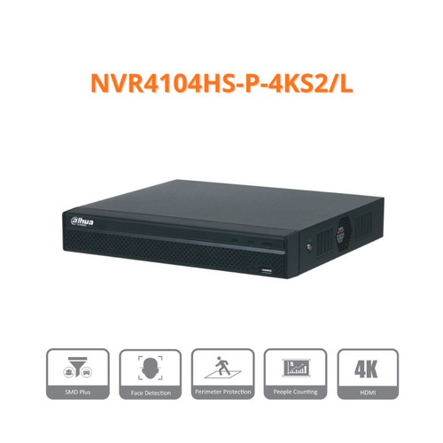 Dahua nvr canali 4poe 8mp - 4,