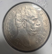 5 LIRE  1879 UMBERTO I RE D'