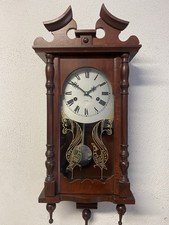 ANTICO OROLOGIO A PENDOLO  A CORDA CASSA IN LEGNO MECCANICO CHIAVETTA