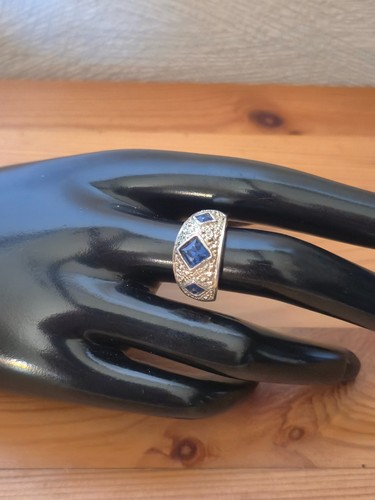 Anello vintage pietre blu